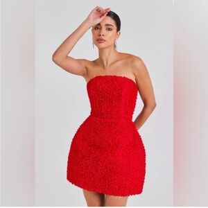 Nadine Merabi Maisy Tulip Minidress in Red